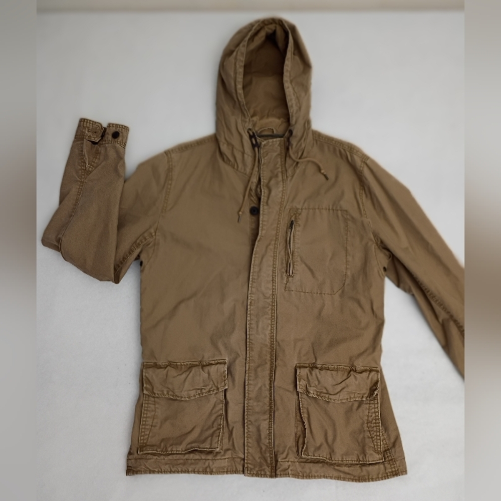 Cape Juby Men's Tan Hooded Jacket Size L